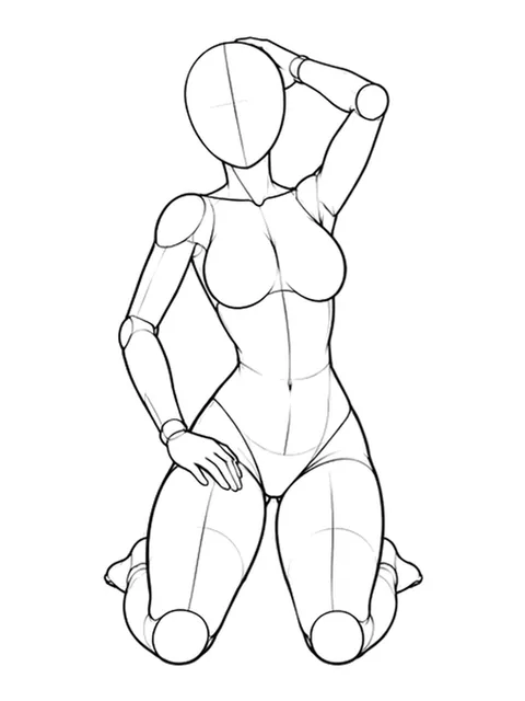 Kneeling, swaying hips with one arm raised