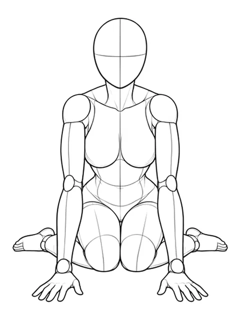 Wariza (W-sit), hands planted in front