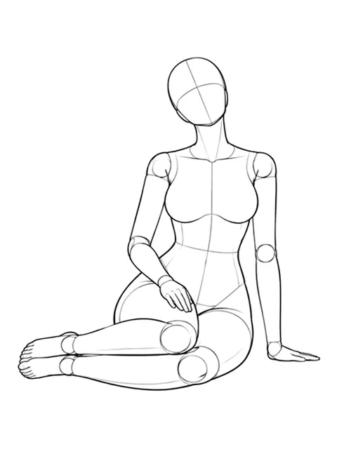 Side sit, legs swept to the right