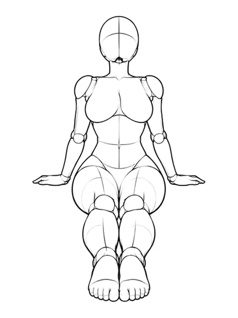 Sitting, hands planted behind, chest out