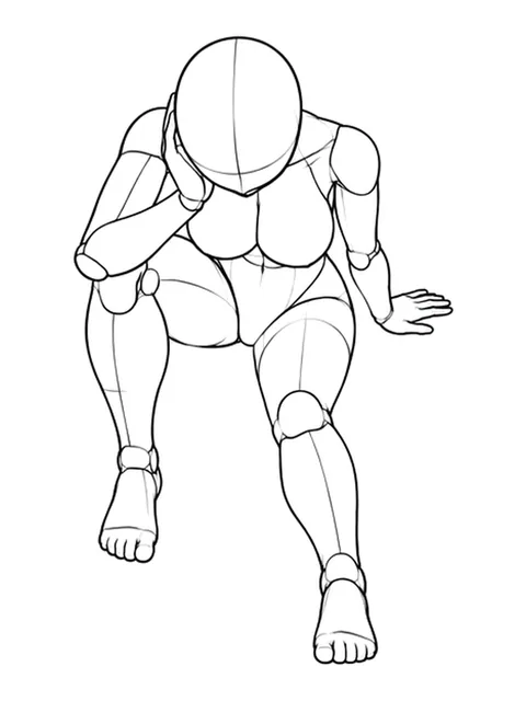 Sitting, one knee up, chin on hand