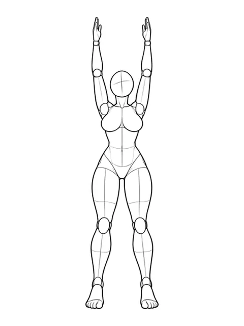 Standing, both arms stretched overhead