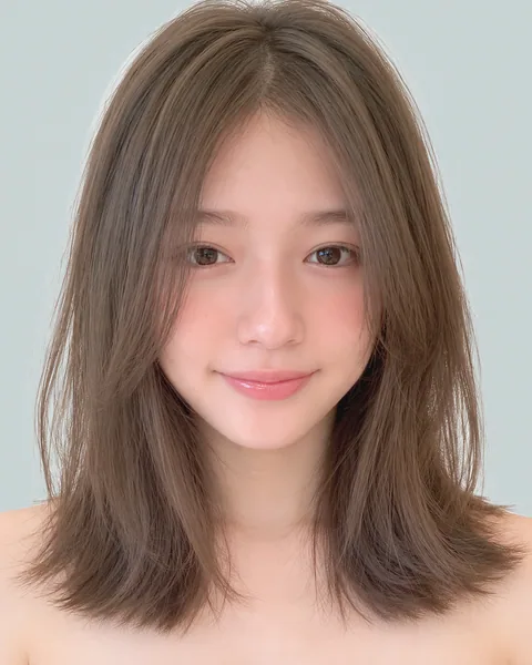 Collarbone-length layered bob, ash greige #3