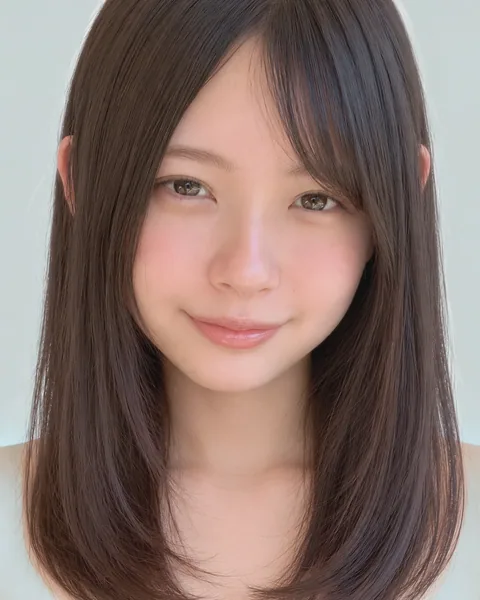 ぱっつん前髪のミディアムストレート #3