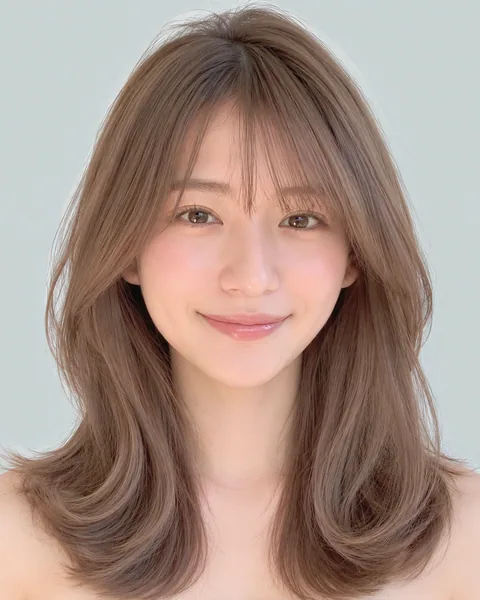 Medium layers, inward one-curl, mellow beige