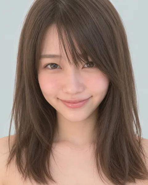 ぱっつん前髪のミディアムストレート #6