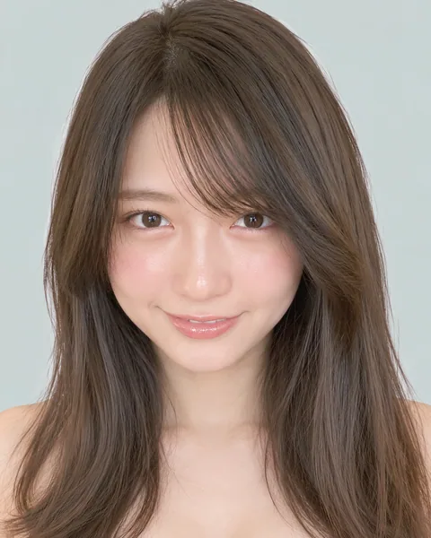 ぱっつん前髪のミディアムストレート #8
