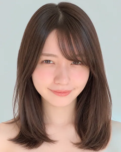 ぱっつん前髪のミディアムストレート #10