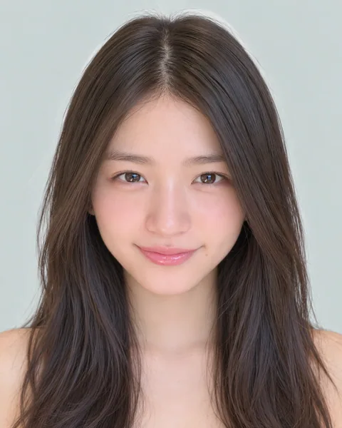 セミロング黒髪ツヤレイヤー