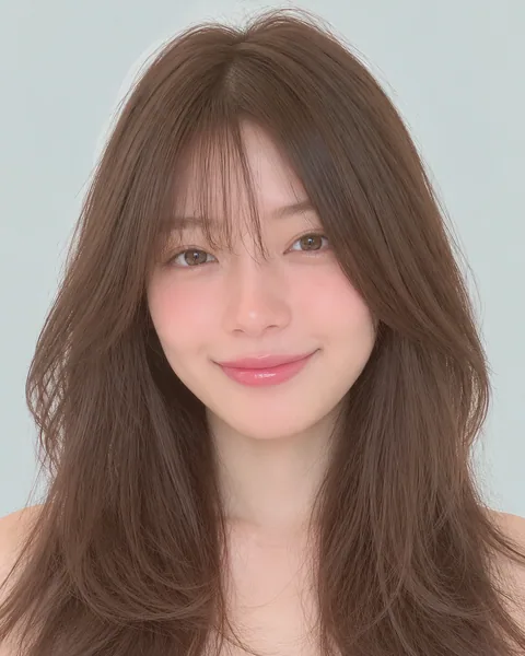 シースルーぱっつん前髪のシャギーレイヤー