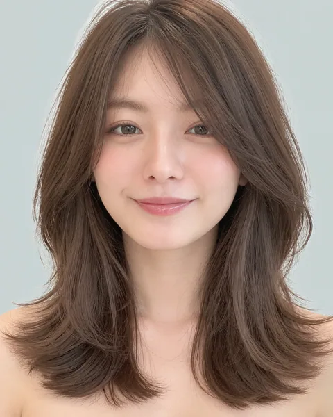 One-curl layers, loose strands, chocolate brown #8