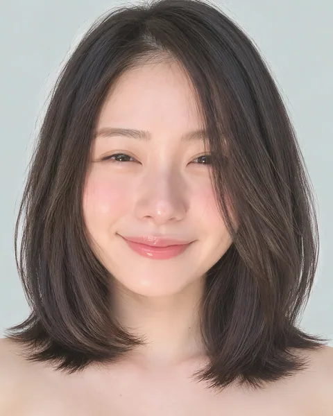 A-line diamond short bob, black hair #1