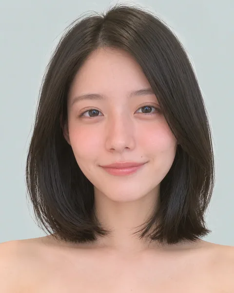 A-line diamond short bob, black hair #23