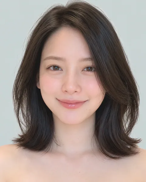 A-line diamond short bob, black hair #2