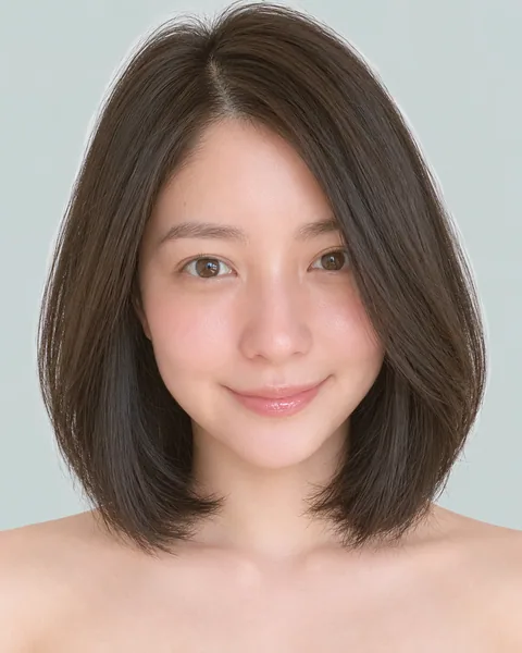 A-line diamond short bob, black hair #25