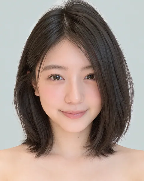 A-line diamond short bob, black hair #8