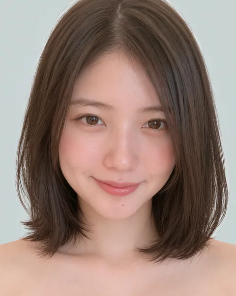 A-line diamond short bob, black hair #10