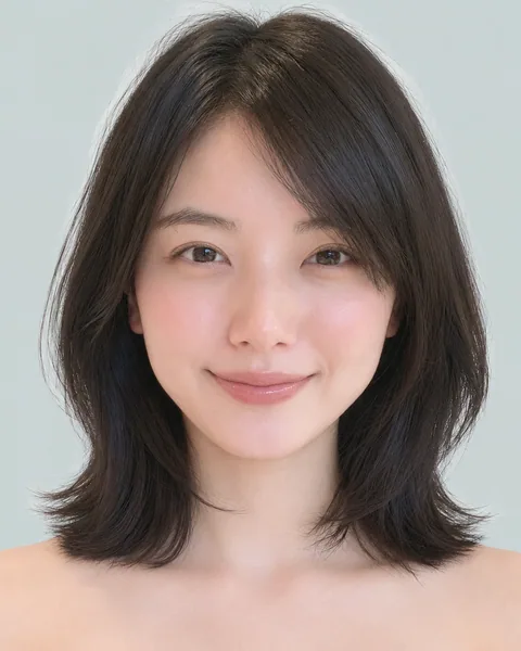 A-line diamond short bob, black hair #28