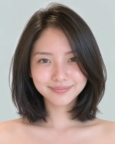 A-line diamond short bob, black hair #29
