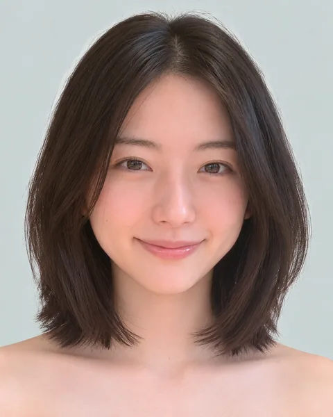 A-line diamond short bob, black hair #32