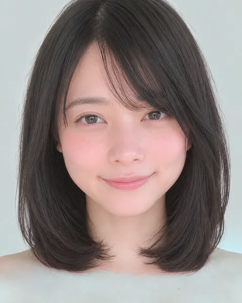 A-line diamond short bob, black hair #34