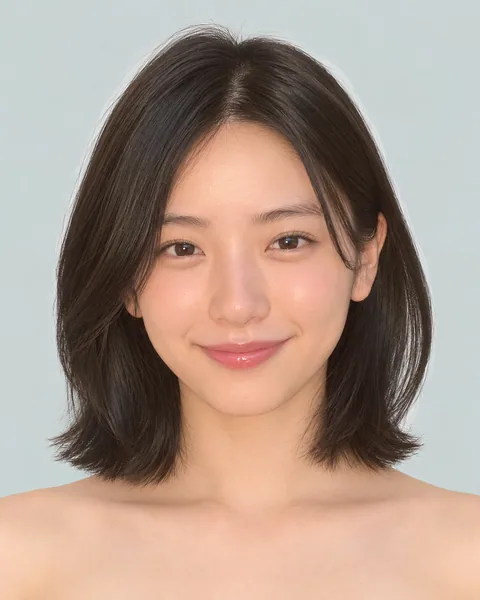 A-line diamond short bob, black hair #14