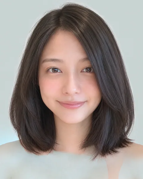 A-line diamond short bob, black hair #15