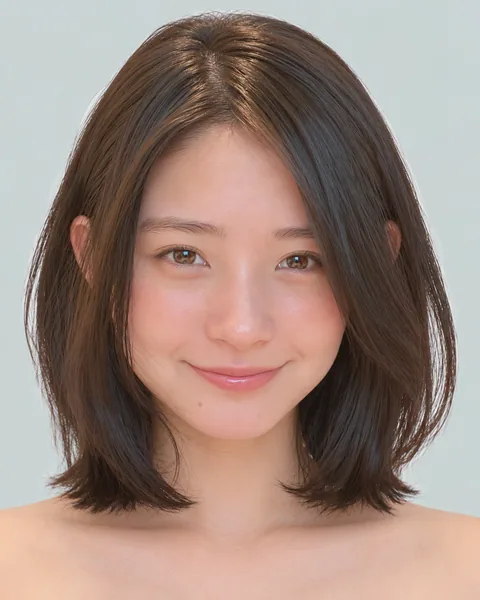 A-line diamond short bob, black hair #16