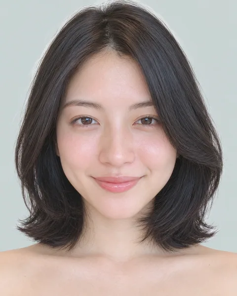A-line diamond short bob, black hair #37