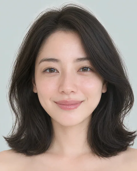 A-line diamond short bob, black hair #39