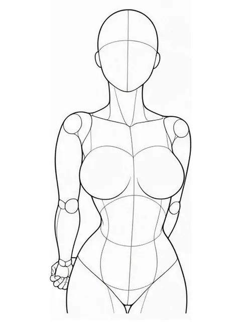 Hands clasped behind, chest out