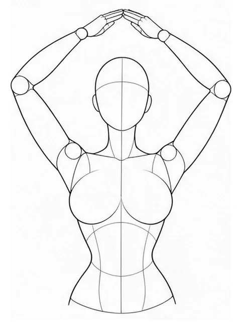 Heart with both arms overhead