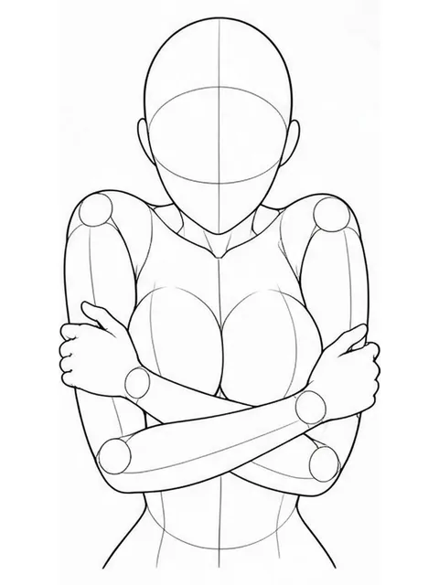 Shy self-hug