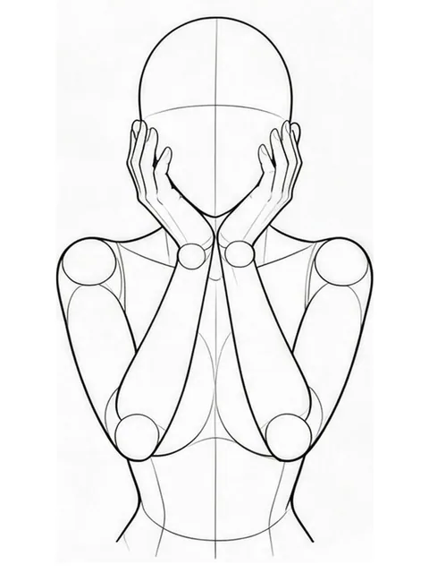Hands cupping the cheeks
