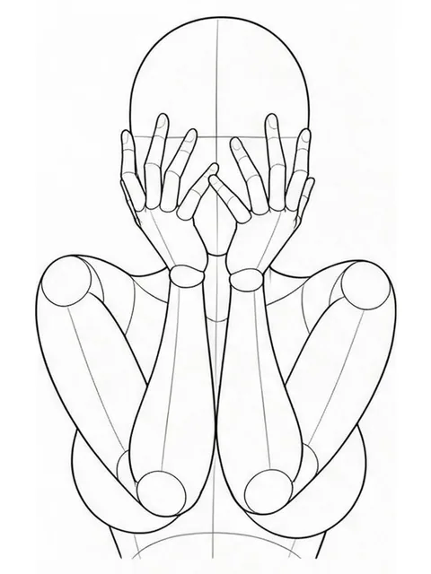 Peeking through fingers